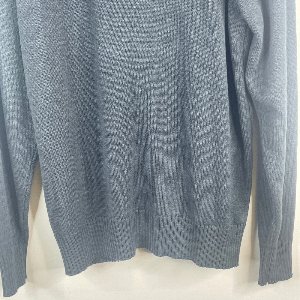 Vintage Oscar De La Renta Minimalist Mock Neck Sweater XLarge Cardigan Neutral